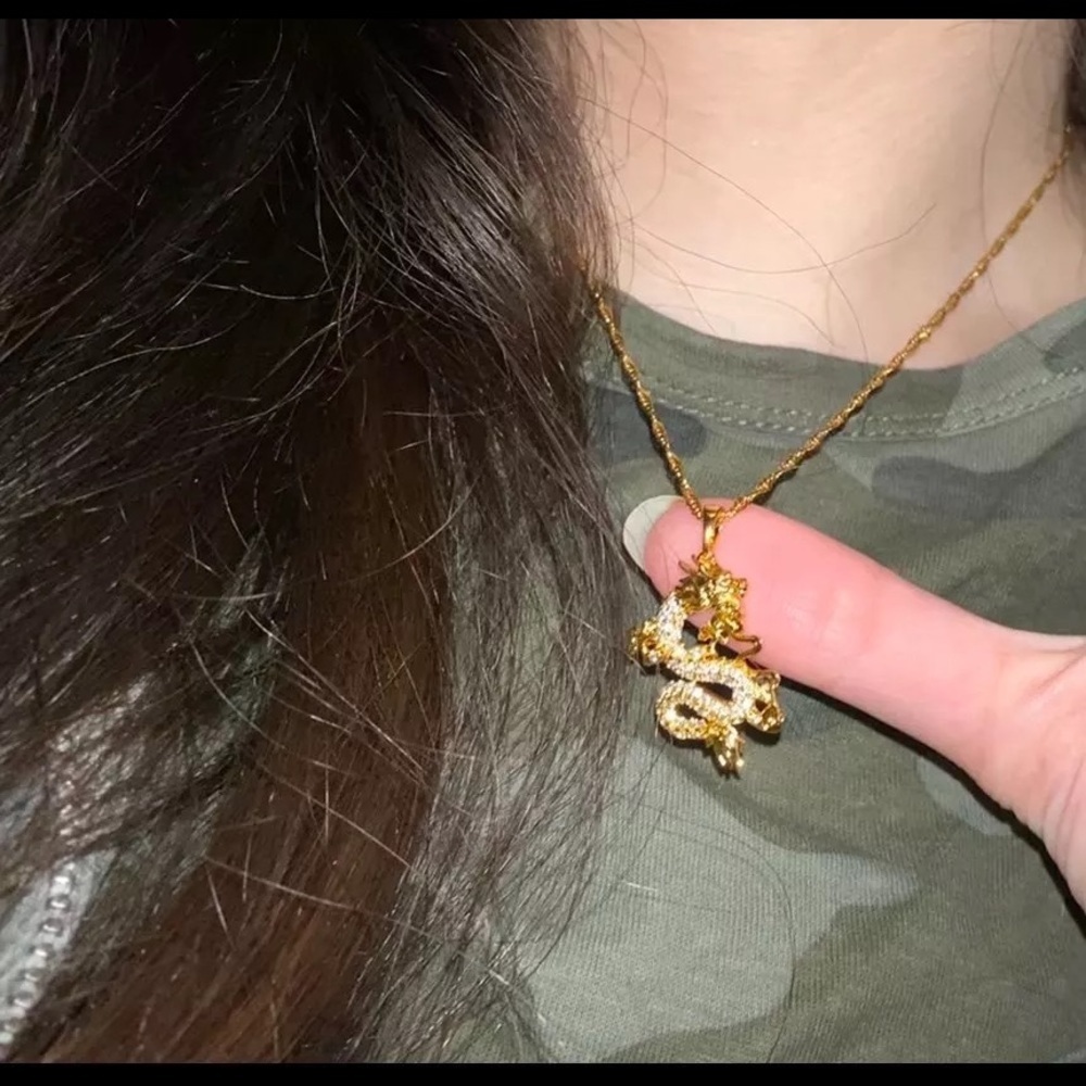 18k dragon necklace, men dragon necklace - Picture 3 of 5